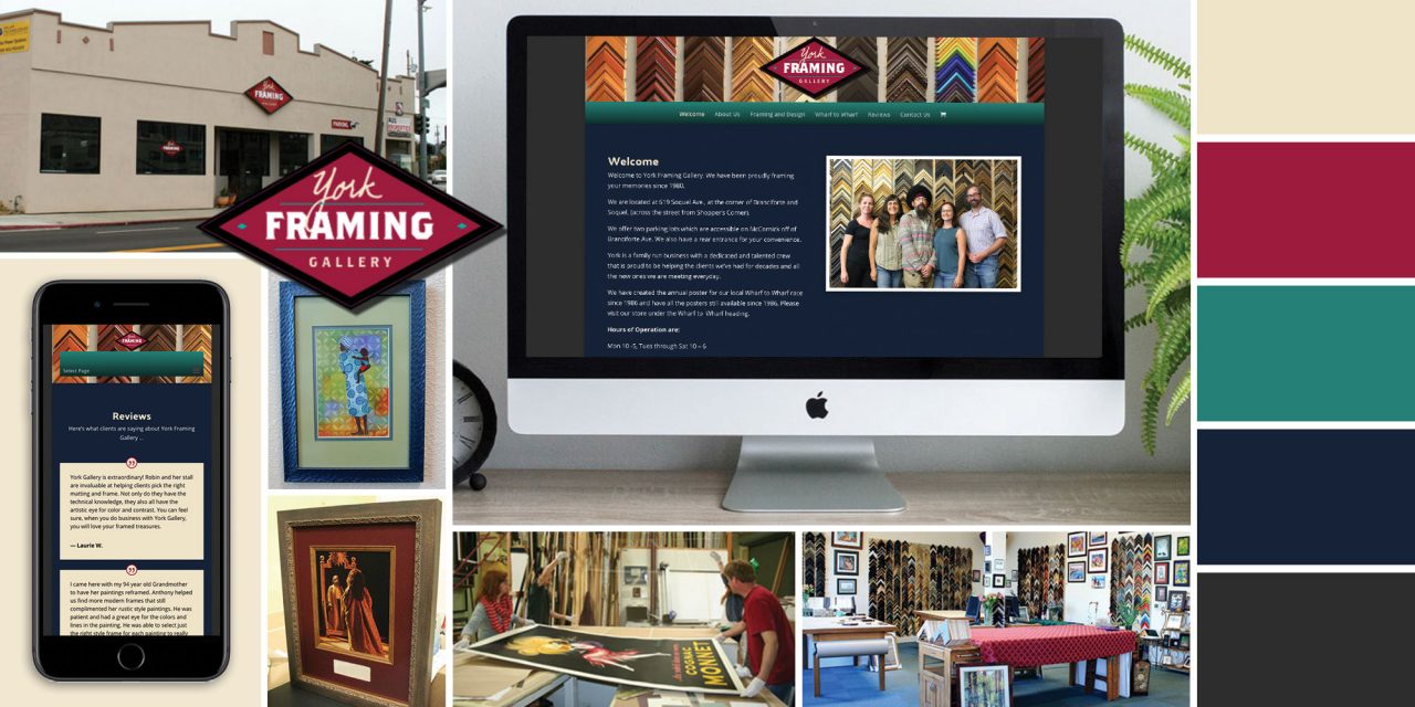 York Framing Gallery santa cruz web design and graphic design